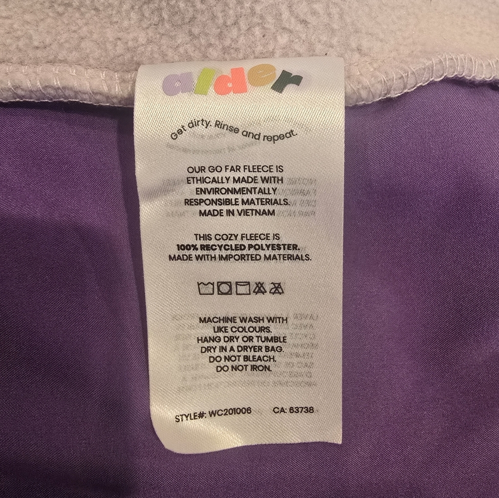 Alder Apparel Light Purple Go Far Fleece - Picture 7 of 8